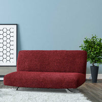 Housse pour canapé-lit futon sans accoudoirs - Bordeaux, microfibre