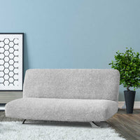 Futon Armless Sofa Bed Slipcover - Pearl, Microfibra