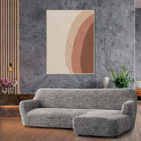 L-Shaped Sofa Cover (Right Chaise) - Vittoria Grey, Microfibra Printed Collection