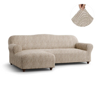 L-Shaped Sofa Cover (Left Chaise) - Vento, Jacquard 3D Collection