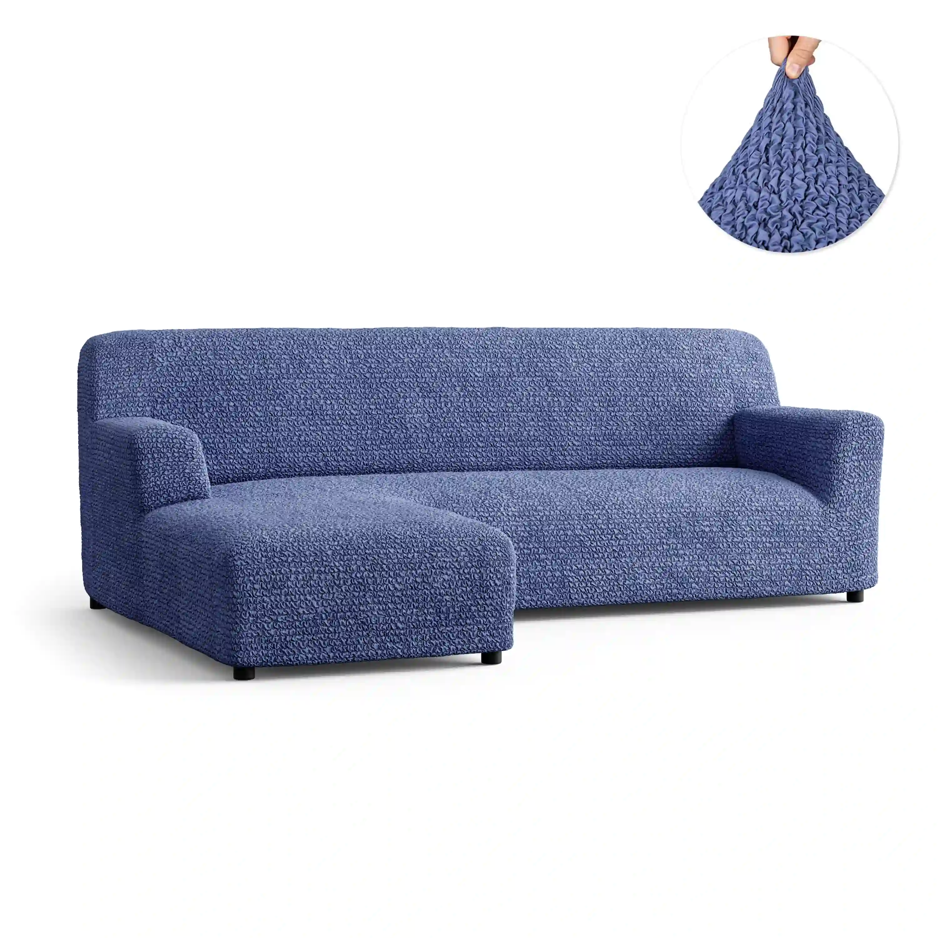 L-Shaped Sofa Cover (Left Chaise) - Blue, Microfibra Collection