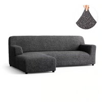 L-Shaped Sofa Cover (Left Chaise) - Charcoal, Microfibra Collection