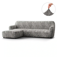 L-Shaped Sofa Cover (Left Chaise) - Universo Grey, Microfibra Printed Collection