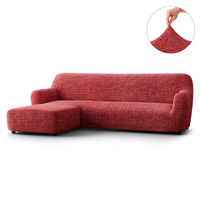 L-Shaped Sofa Cover (Left Chaise) - Vittoria Red, Microfibra Printed Collection
