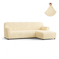 L-Shaped Sofa Cover (Right Chaise) - Beige, Microfibra Collection