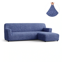 L-Shaped Sofa Cover (Right Chaise) - Blue, Microfibra Collection