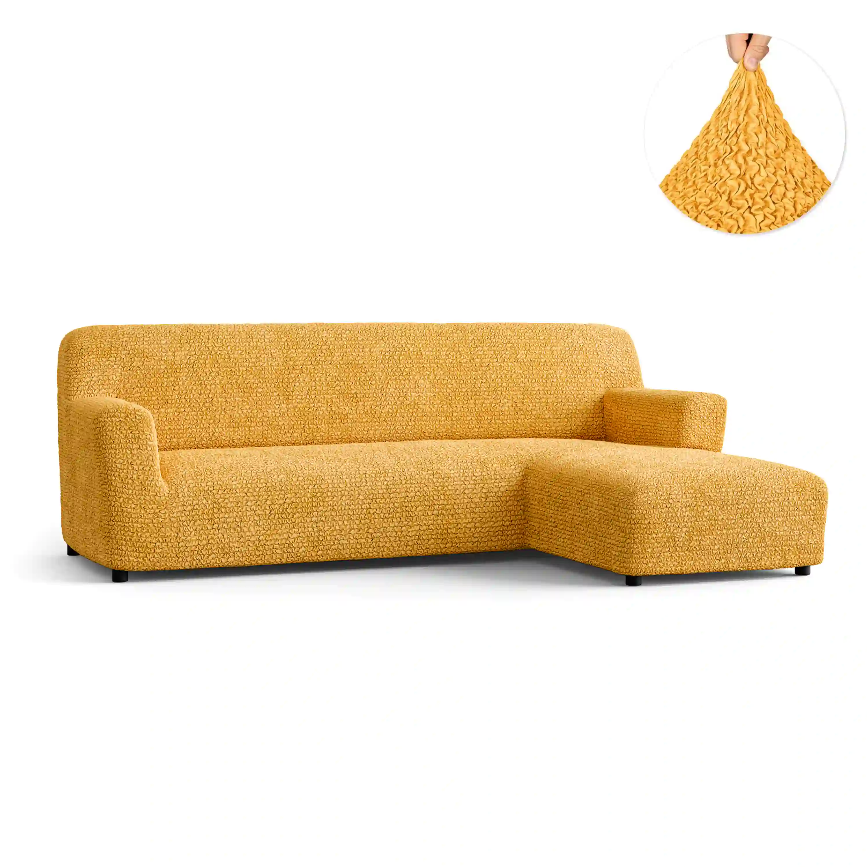 L-Shaped Sofa Cover (Right Chaise) - Mango, Microfibra Collection