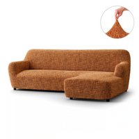 L-Shaped Sofa Cover (Right Chaise) - Graffio Orange, Microfibra Printed Collection