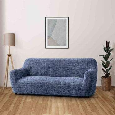 3 Seater Sofa Cover - Vittoria Blue, Microfibra Printed