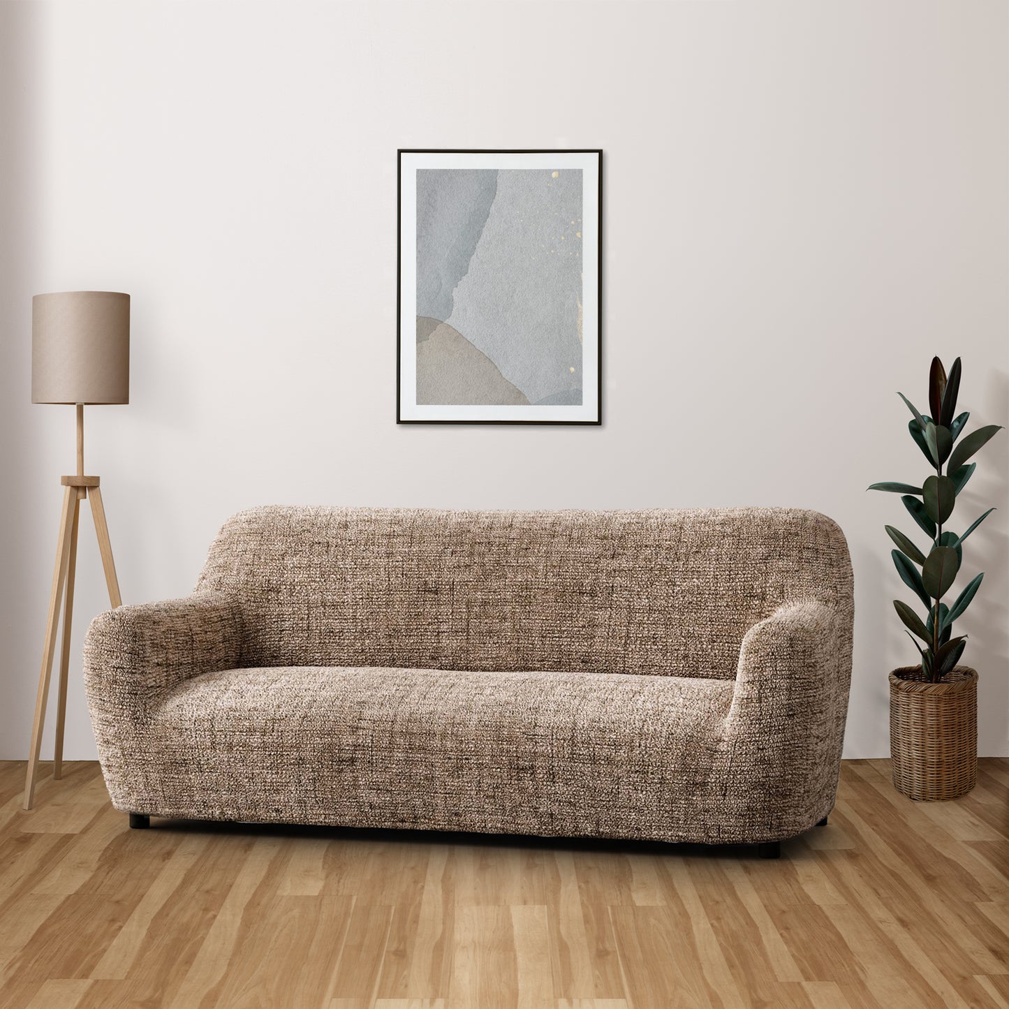 3 Seater Sofa Cover - Vittoria Latte, Microfibra Printed