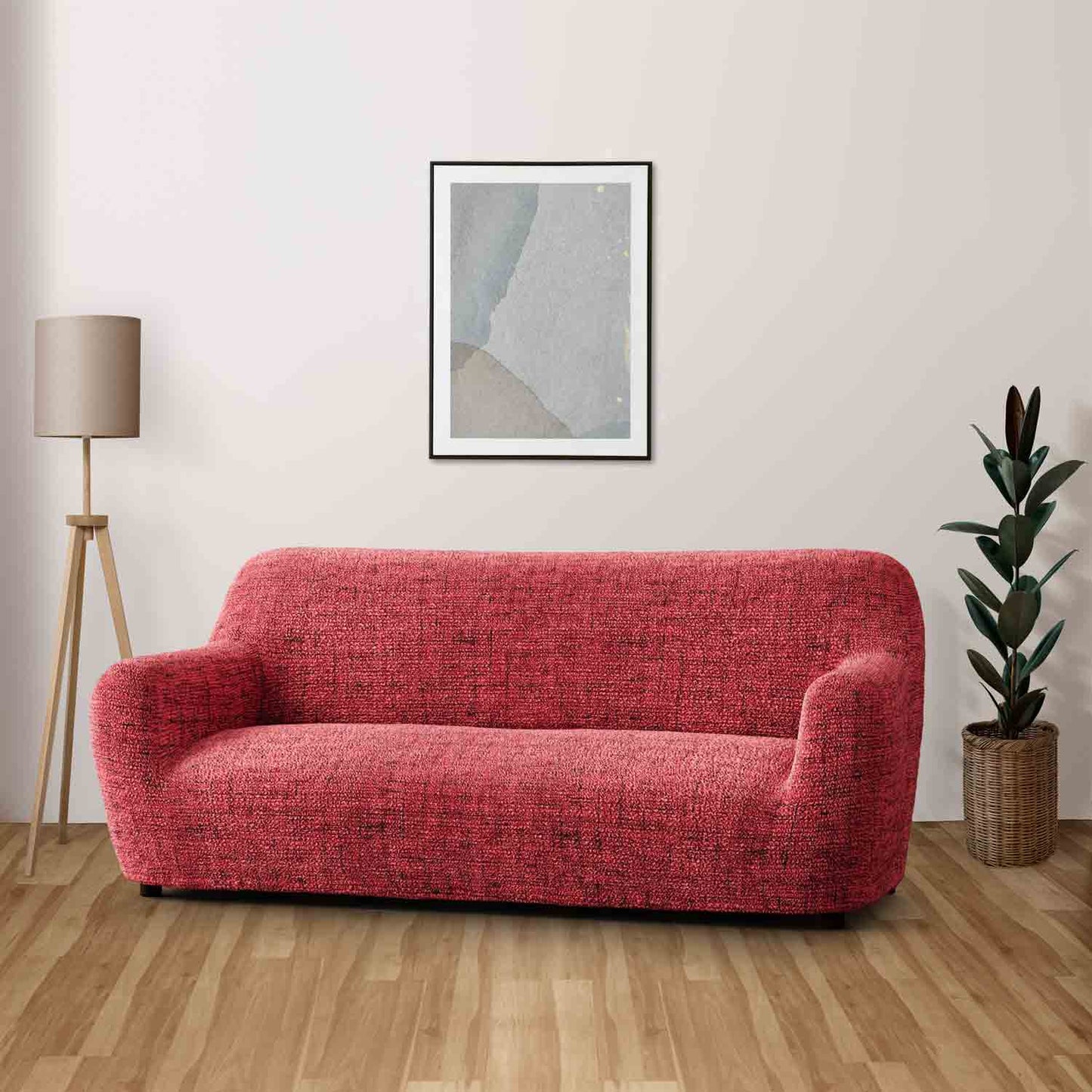 3 Seater Sofa Cover - Vittoria Red, Microfibra Printed