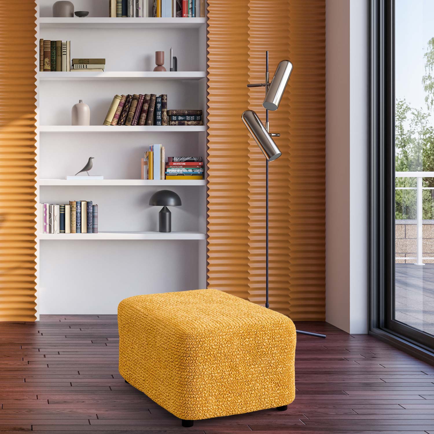 Footstool Cover - Mango, Microfibra