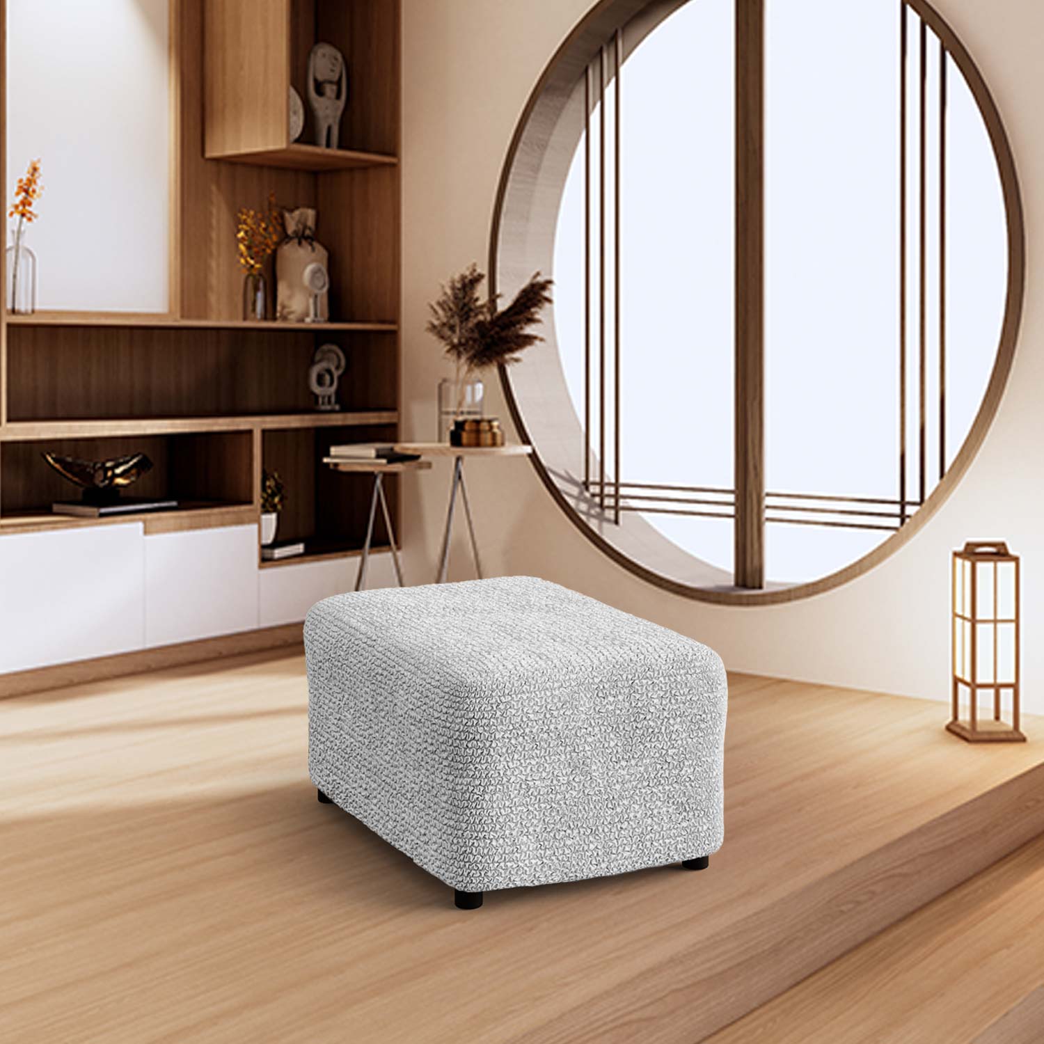 Footstool Cover - Pearl, Microfibra