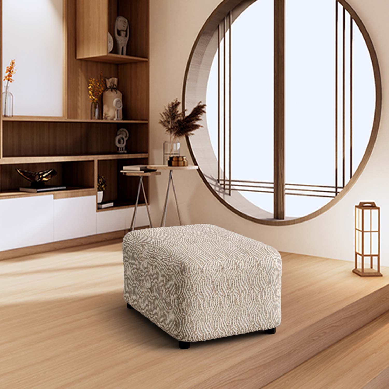 Footstool Cover - Vento, Jacquard 3D Collection