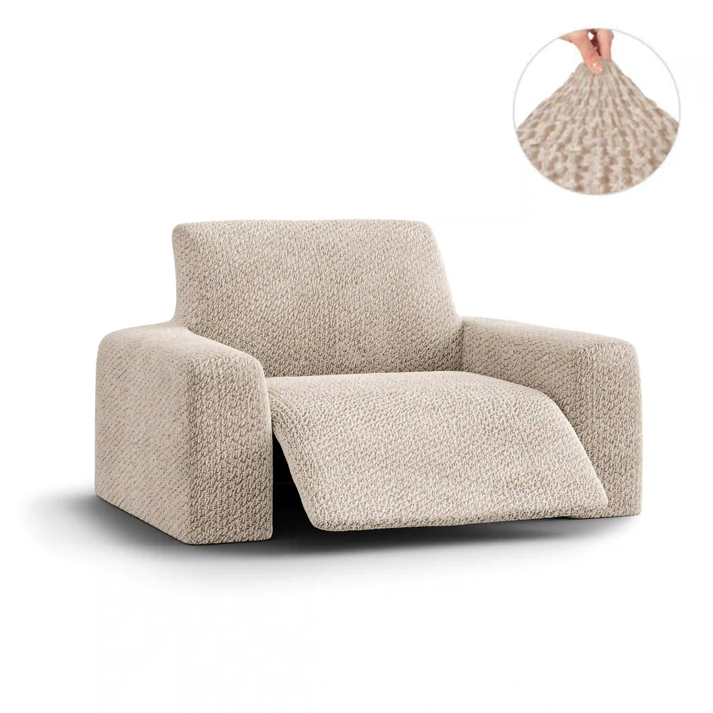 Recliner Chair Cover - Beige, Velvet