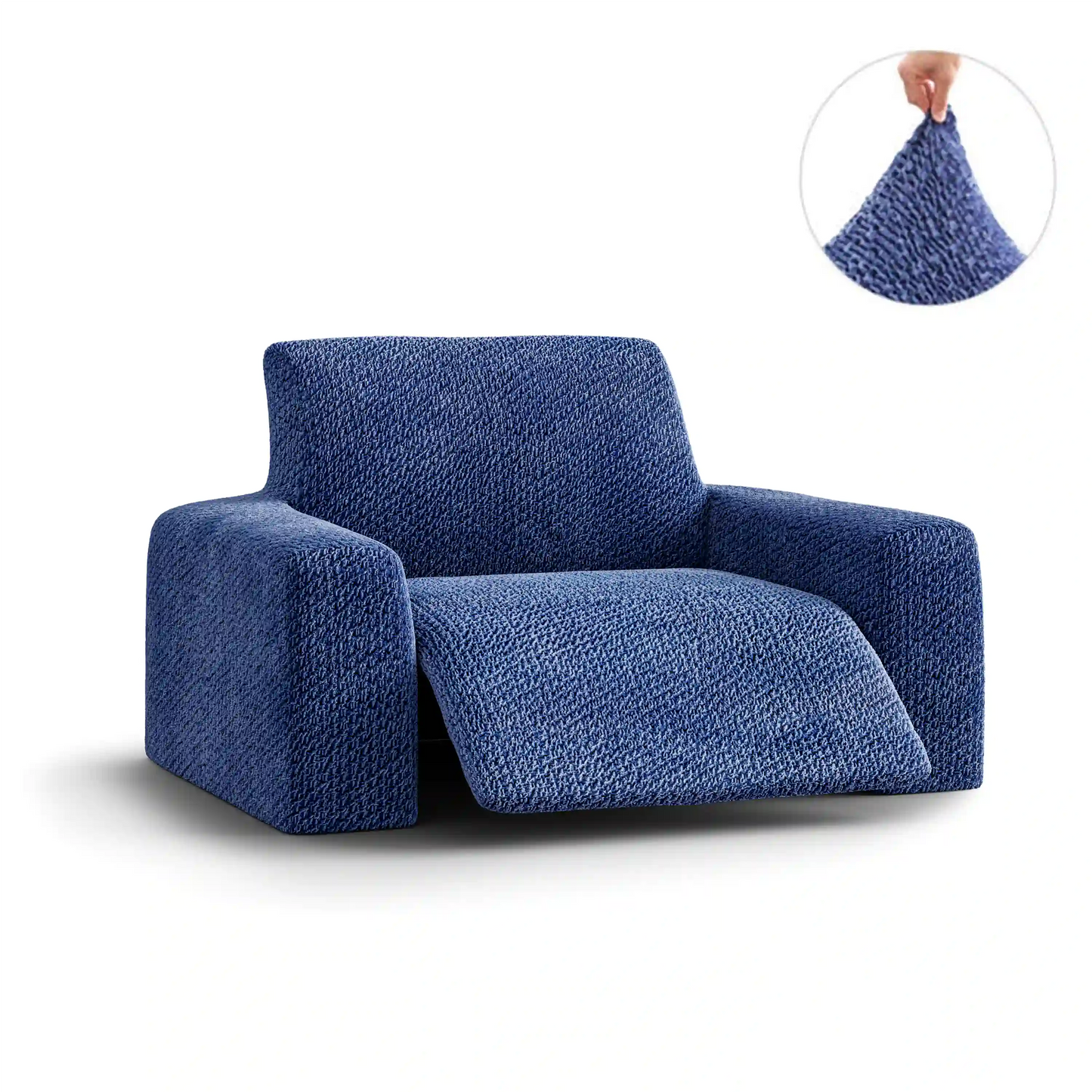 Recliner Chair Cover - Blue, Velvet