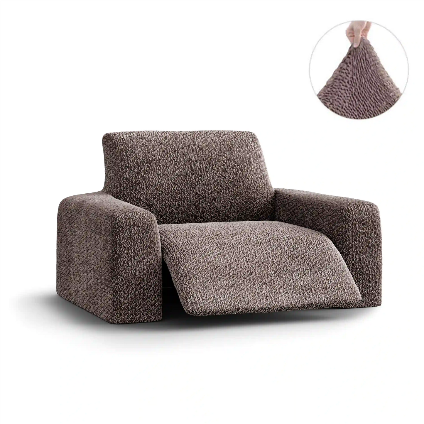 Recliner Chair Cover - Brown, Velvet