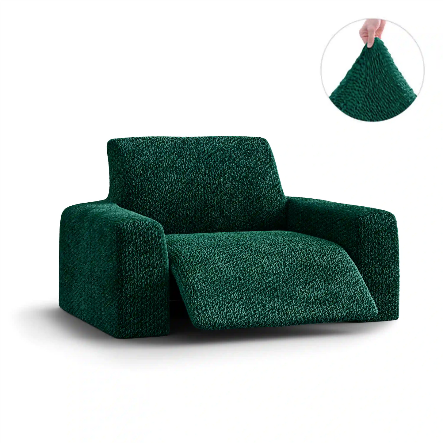 Recliner Chair Cover - Green, Velvet