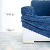 2 Seater Recliner Sofa Cover - Blue, Velvet