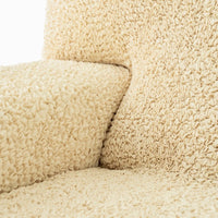 Futon Armless Sofa Bed Slipcover - Beige, Microfibra