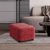 Footstool Cover - Vittoria Red, Microfibra Printed