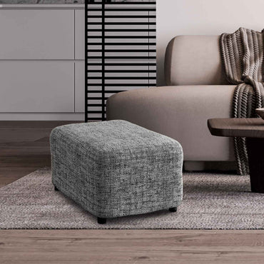 Footstool Cover - Vittoria Grey, Microfibra Printed