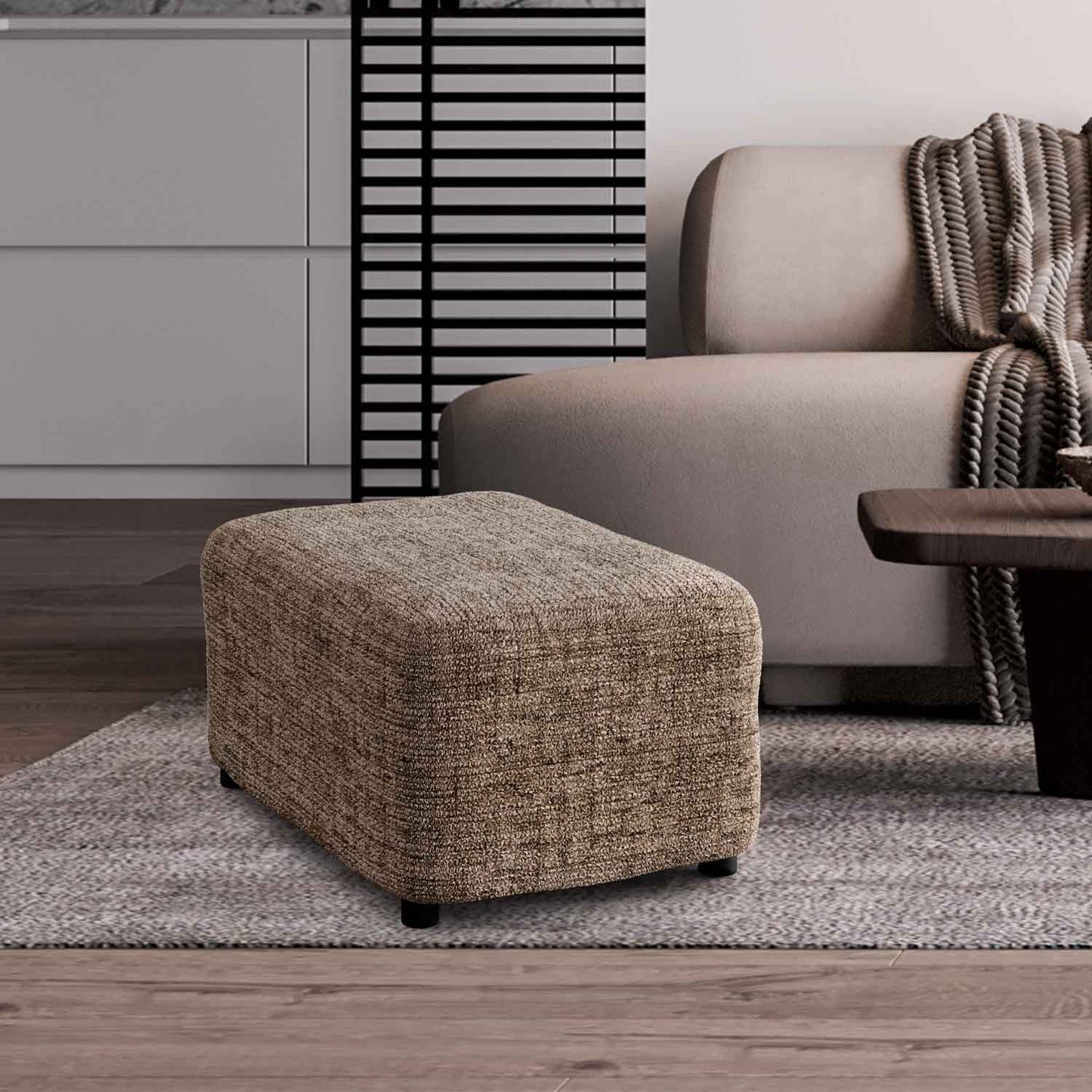 Footstool Cover - Vittoria Latte, Microfibra Printed