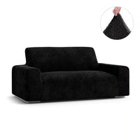 2 Seater Sofa Cover - Black, Velvet Collection