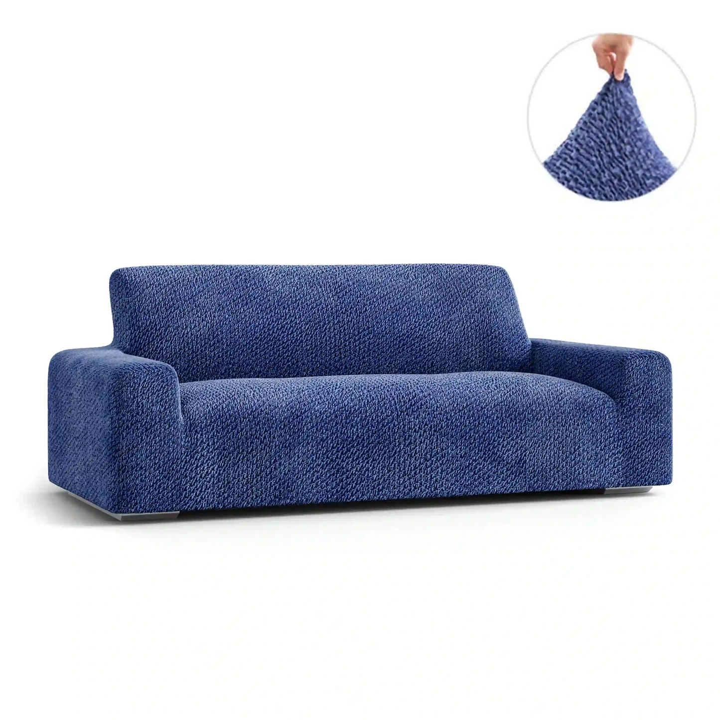 3 Seater Sofa Cover - Blue, Velvet Collection