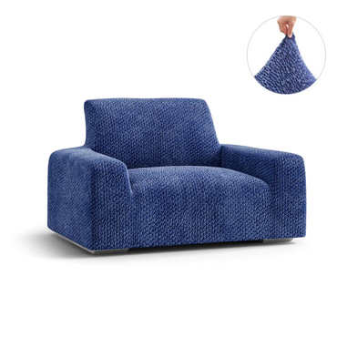Housse de fauteuil - Bleu, Velours