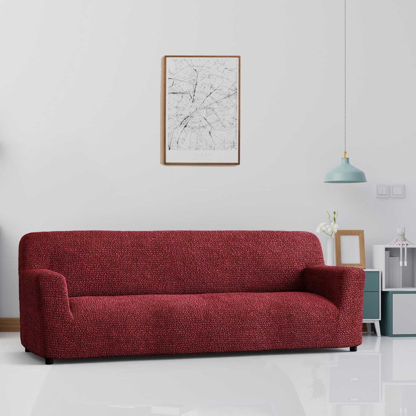 4 Seater Sofa Cover - Bordeaux, Microfibra Collection