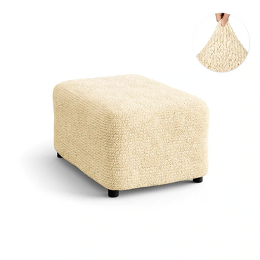 Footstool Cover - Beige, Microfibra