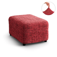 Footstool Cover - Vittoria Red, Microfibra Printed