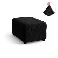 Footstool Cover - Black, Velvet