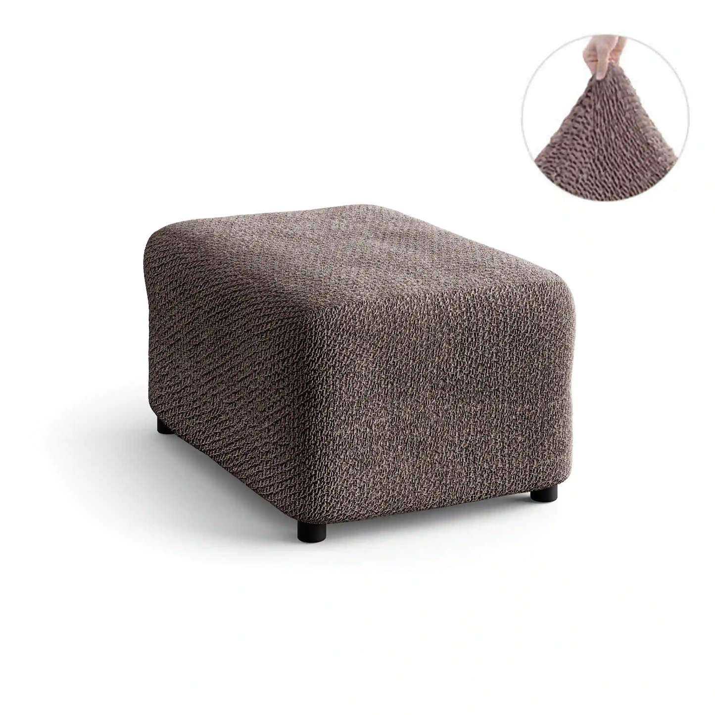 Footstool Cover - Brown, Velvet