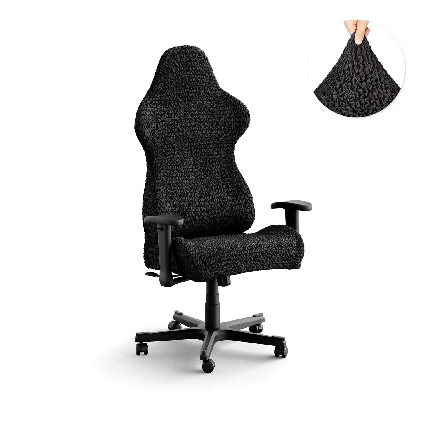 Office/ Gaming Chair Cover - Black, Microfibra Collection