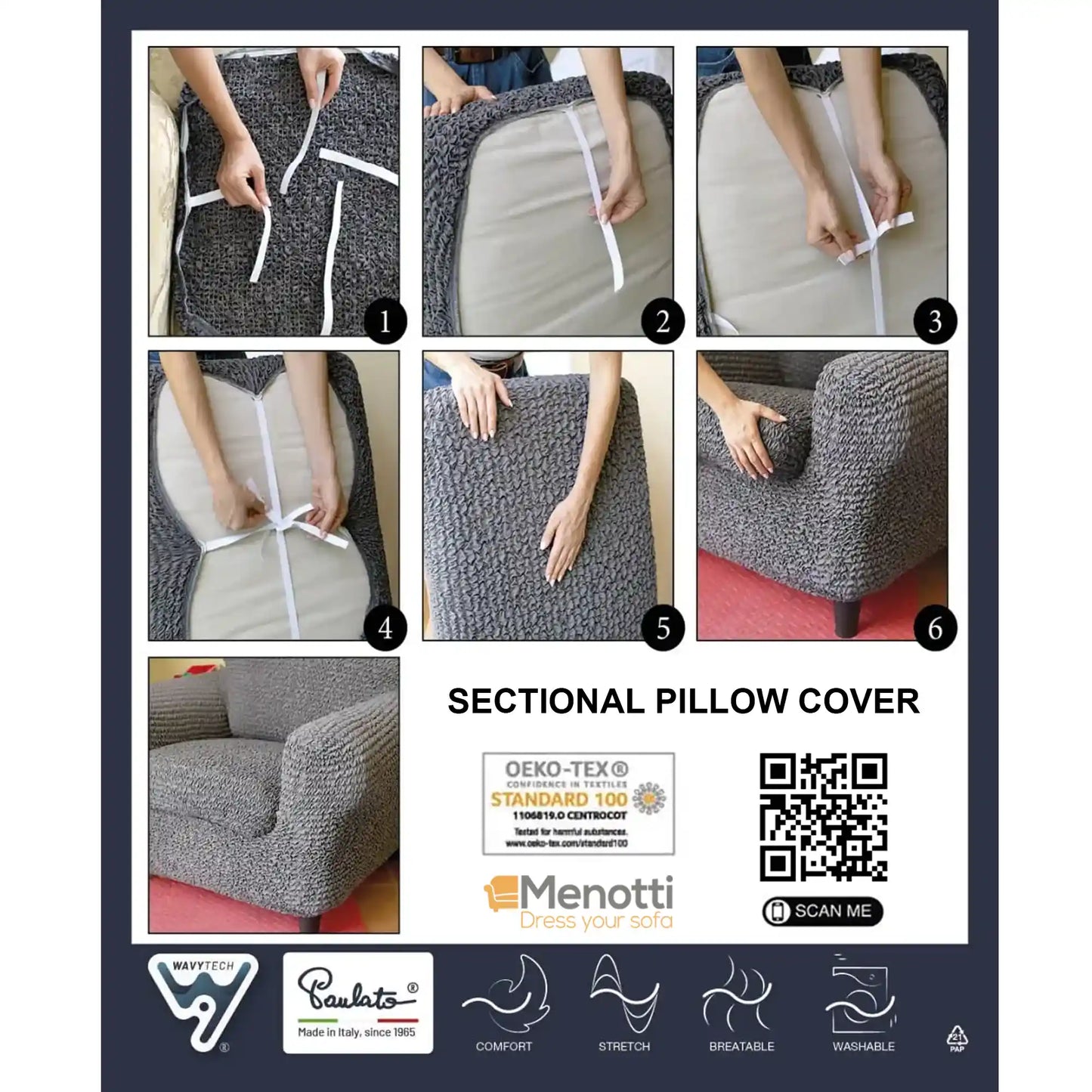 Seat Cushion Cover - Mango, Microfibra Collection