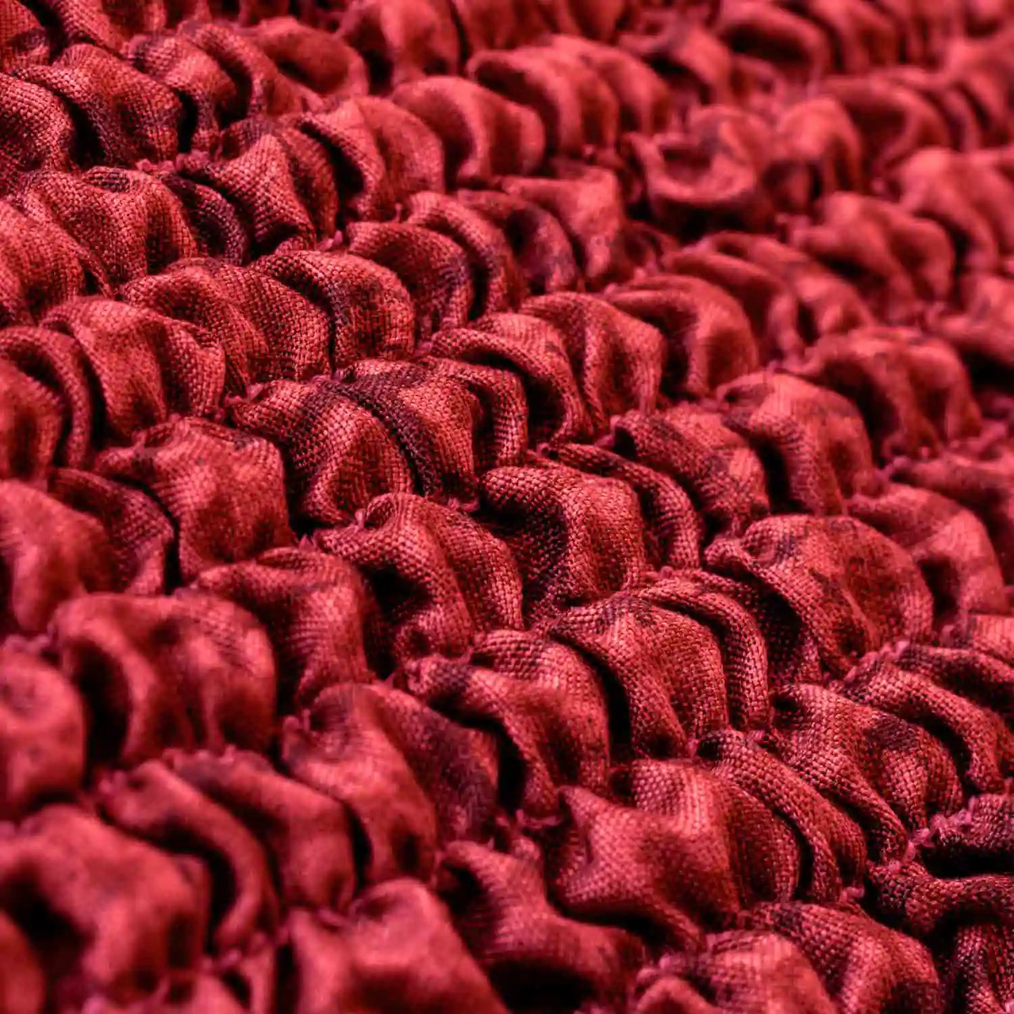 Housse de canapé en L (méridienne gauche) - Rouge Vittoria, collection imprimée en microfibre