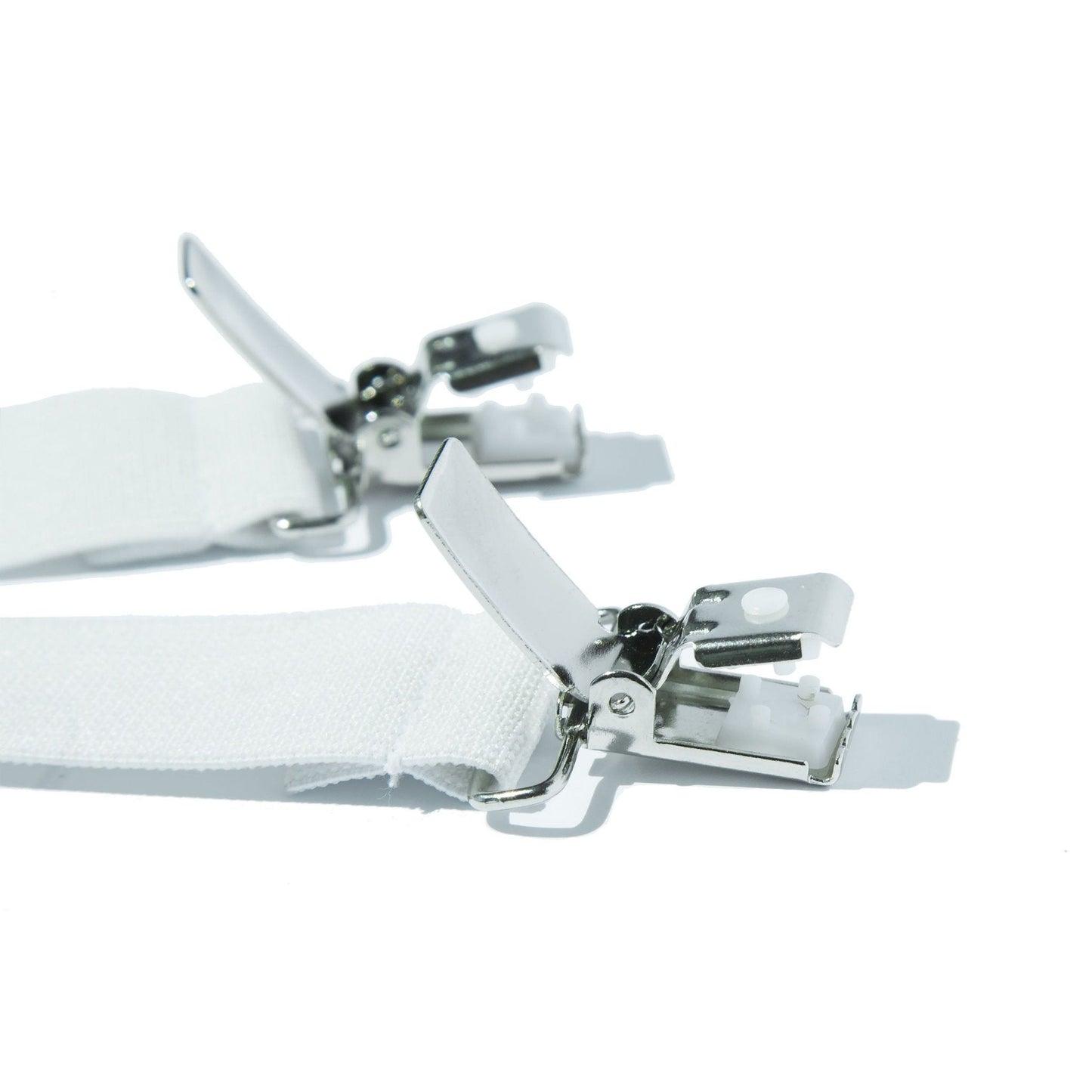 WHITE ELASTIC STRAP WITH ALLIGATOR CLIP - SET OF 2